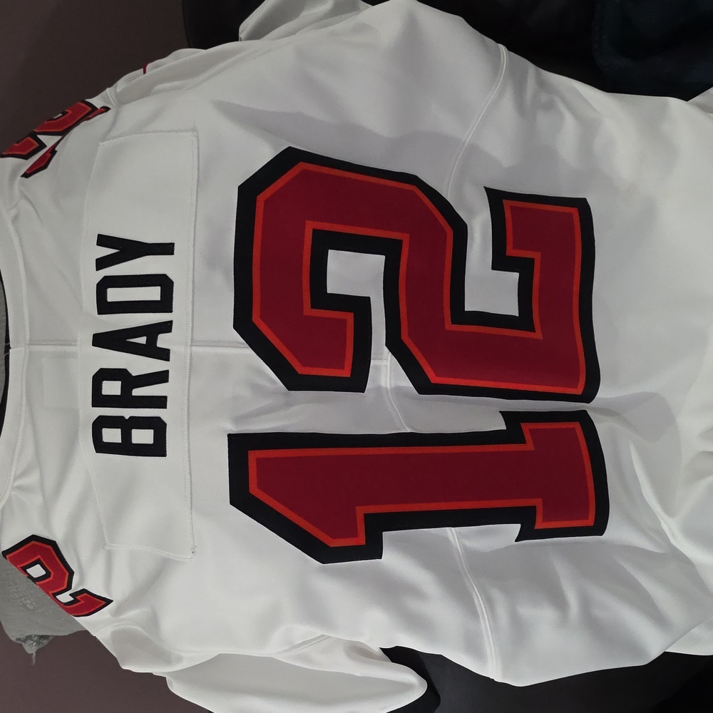 White and Red Brady Jersey Bucs Jersey